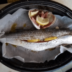 Flathead Grey Mullet roasted in the oven