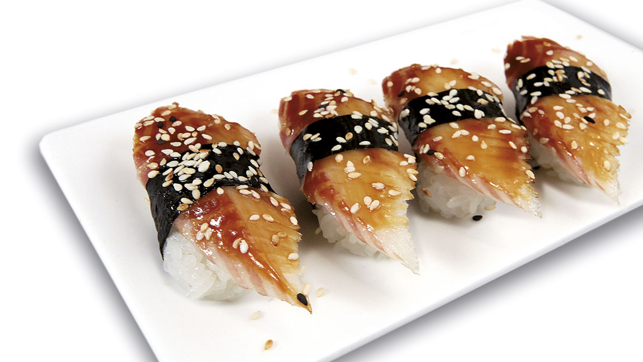 recipe nigiri sushi smoked eel sesami